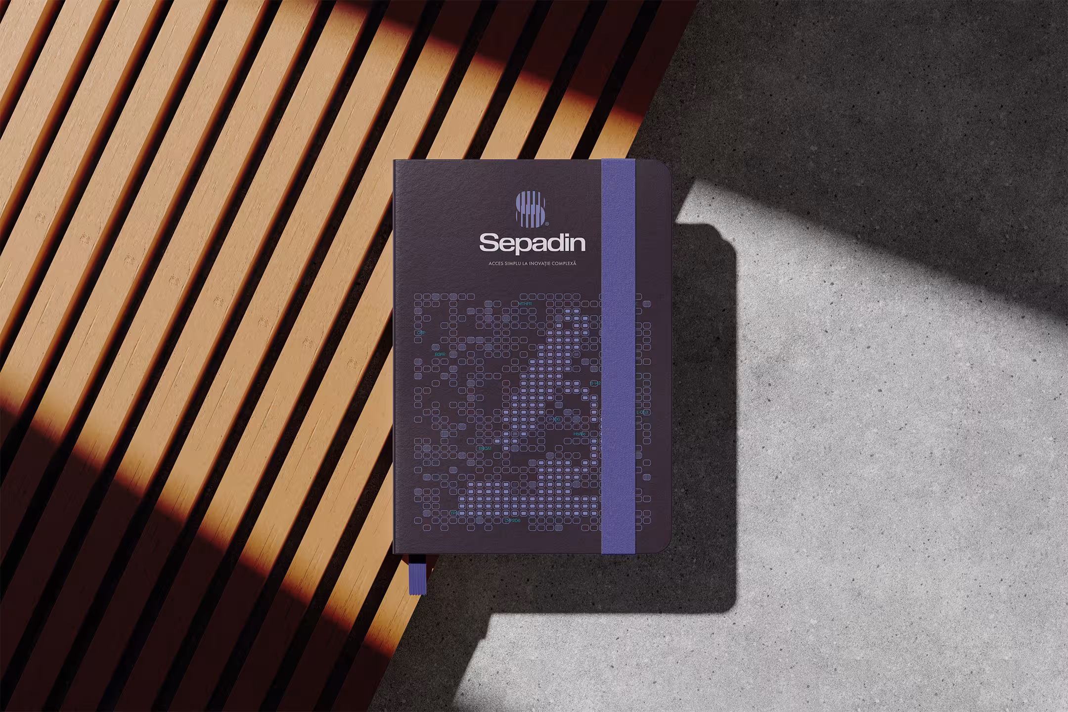 Agenda mockup with the Sepadin logo and a custom brand illustration.
